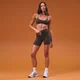MP Women's Tempo Seamless Ruched Front Sports-bh - Kakao