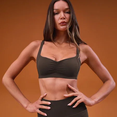 MP Women's Tempo Scrunch Minimal Sports Bra - Kakao