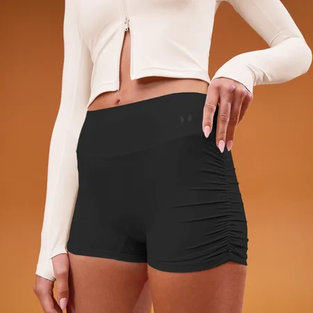 MP Women's Tempo Side Scrunch Booty Short - Sort