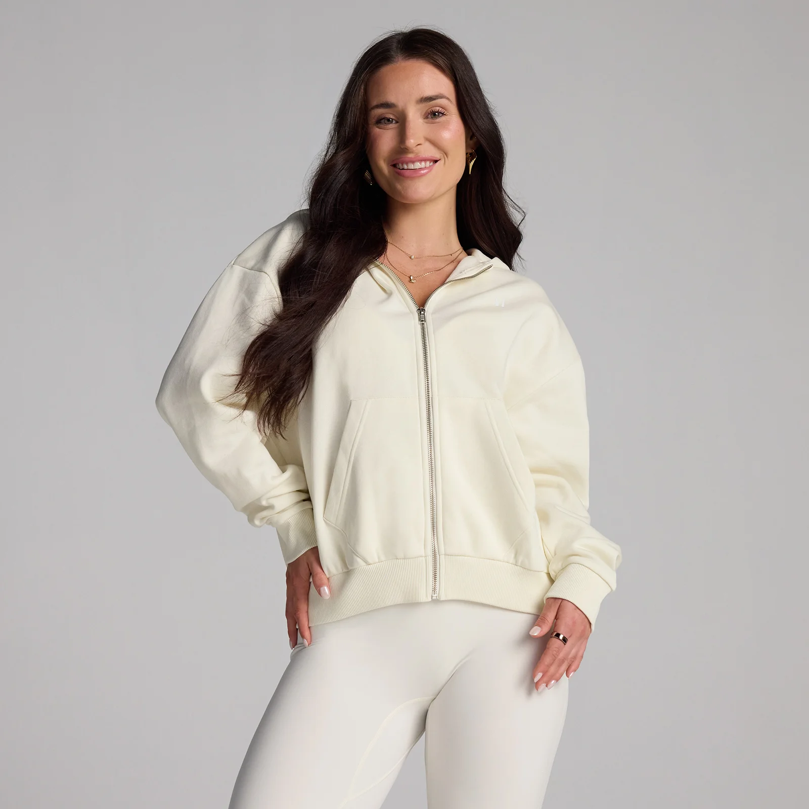 MP Women's Basics Zip Through Hoodie - Coconut - M Billede 1