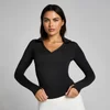 MP Dame Tempo Long Sleeve Collared Top - Sort