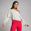 MP Dame Off The Shoulder Sweatshirt - Grey Marl
