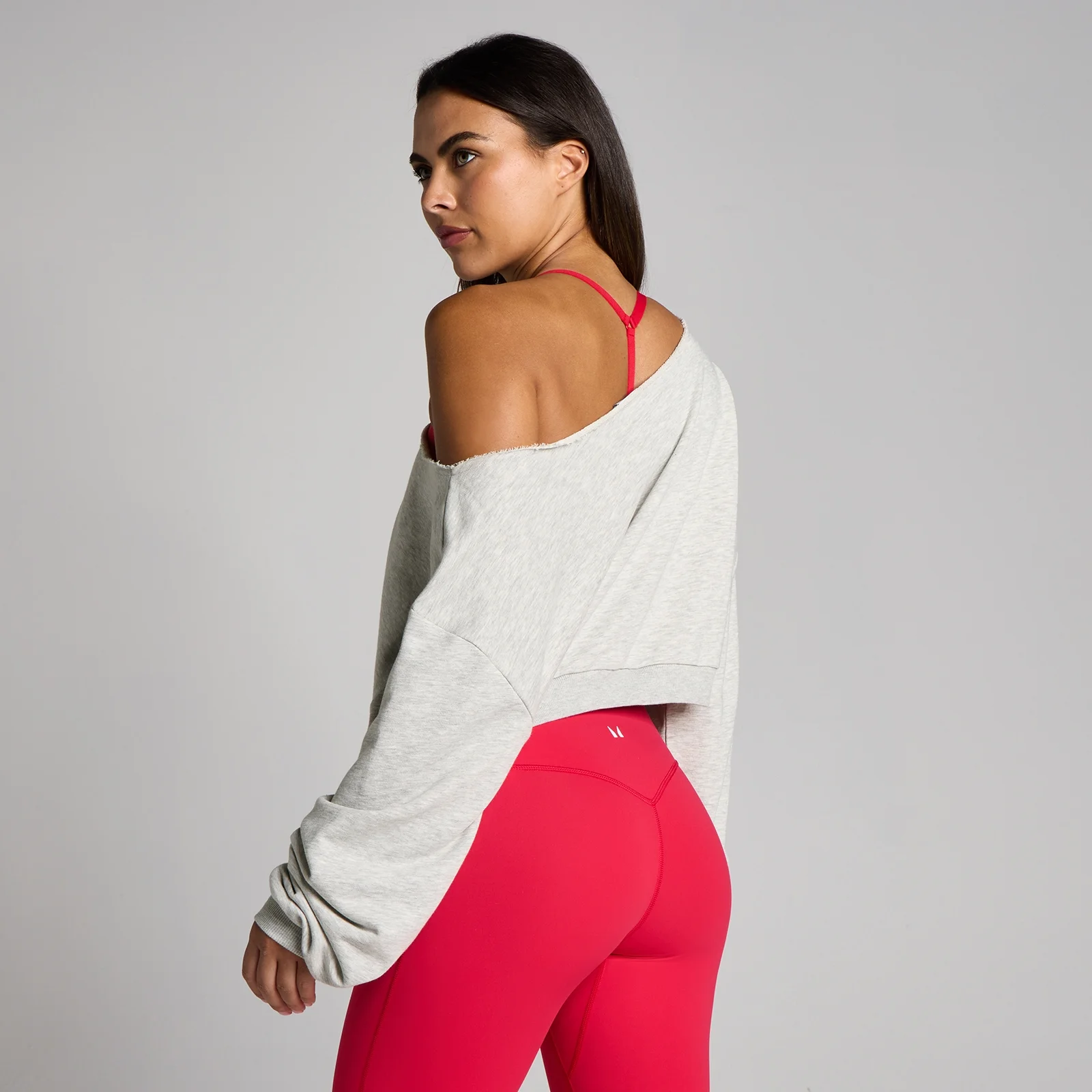 MP Dame Off The Shoulder Sweatshirt - Grey Marl - S Billede 2