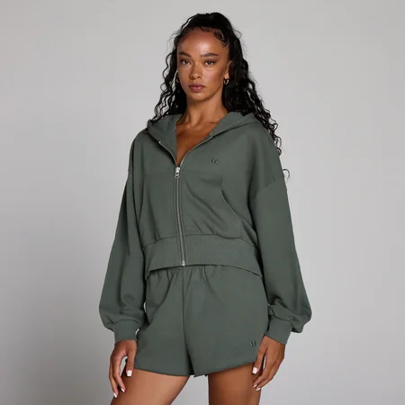 MP Women's Lifestyle hættetrøje med lynlås - Cloudy Green