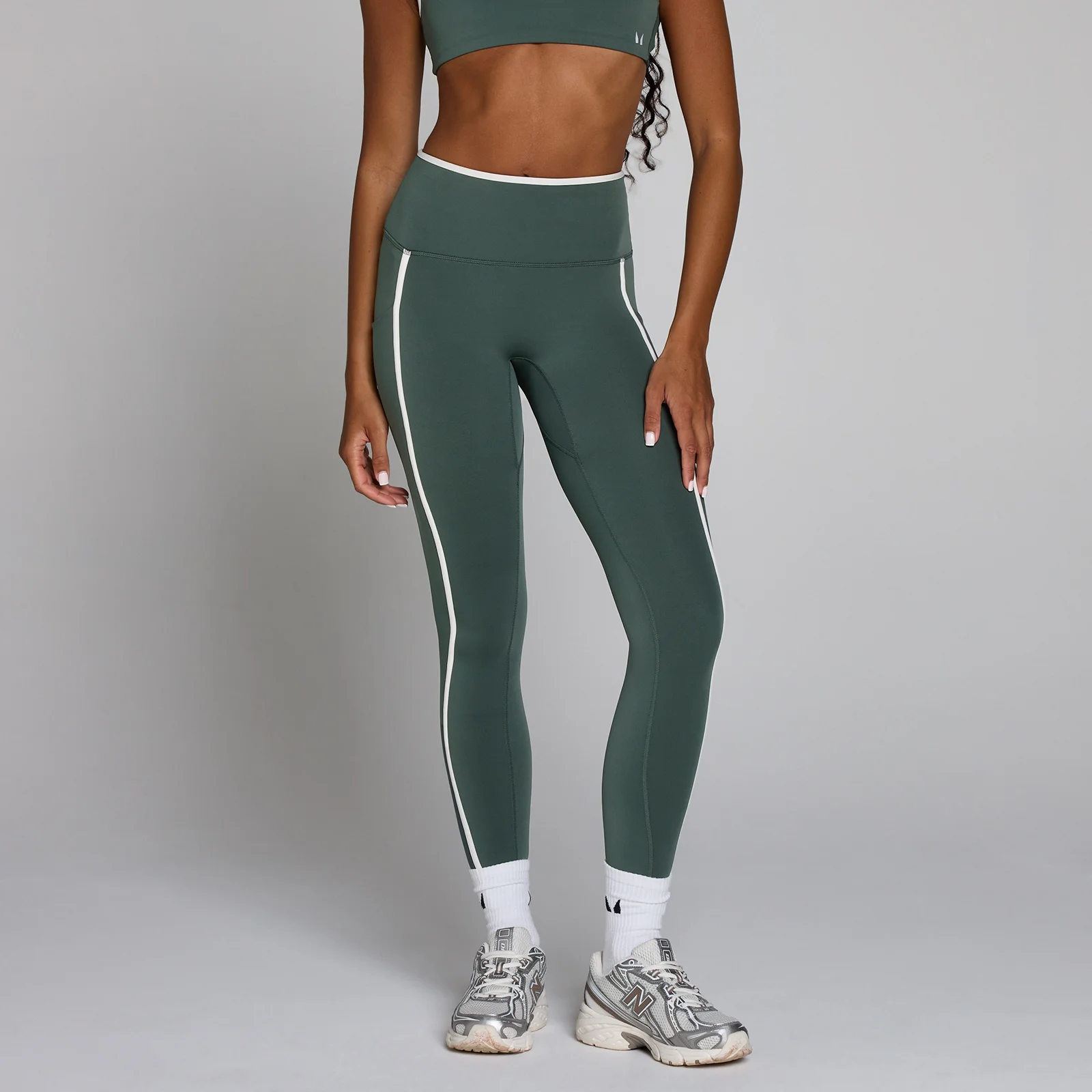 MP Women's Velocity Contrast Legging - Støvet Grøn - M Billede 1