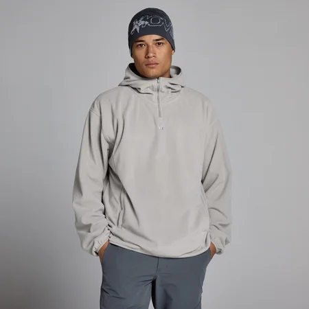 MP hættetrøje i fleece til mænd med kvart lynlås - Sustained Grey