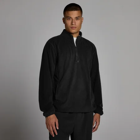 MP fleece med 1/4 lynlås til mænd - Sort