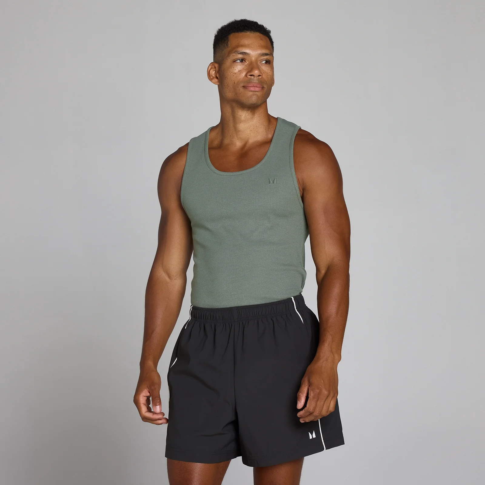 MP Lift ribbet muscle fit tanktop til mænd - Gunmetal - L Billede 1