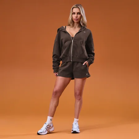 MP Women's Basics hættetrøje med lynlås - Kakao