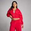 MP Dame Basic Zip Through Cropped Hættetrøje - Chilli