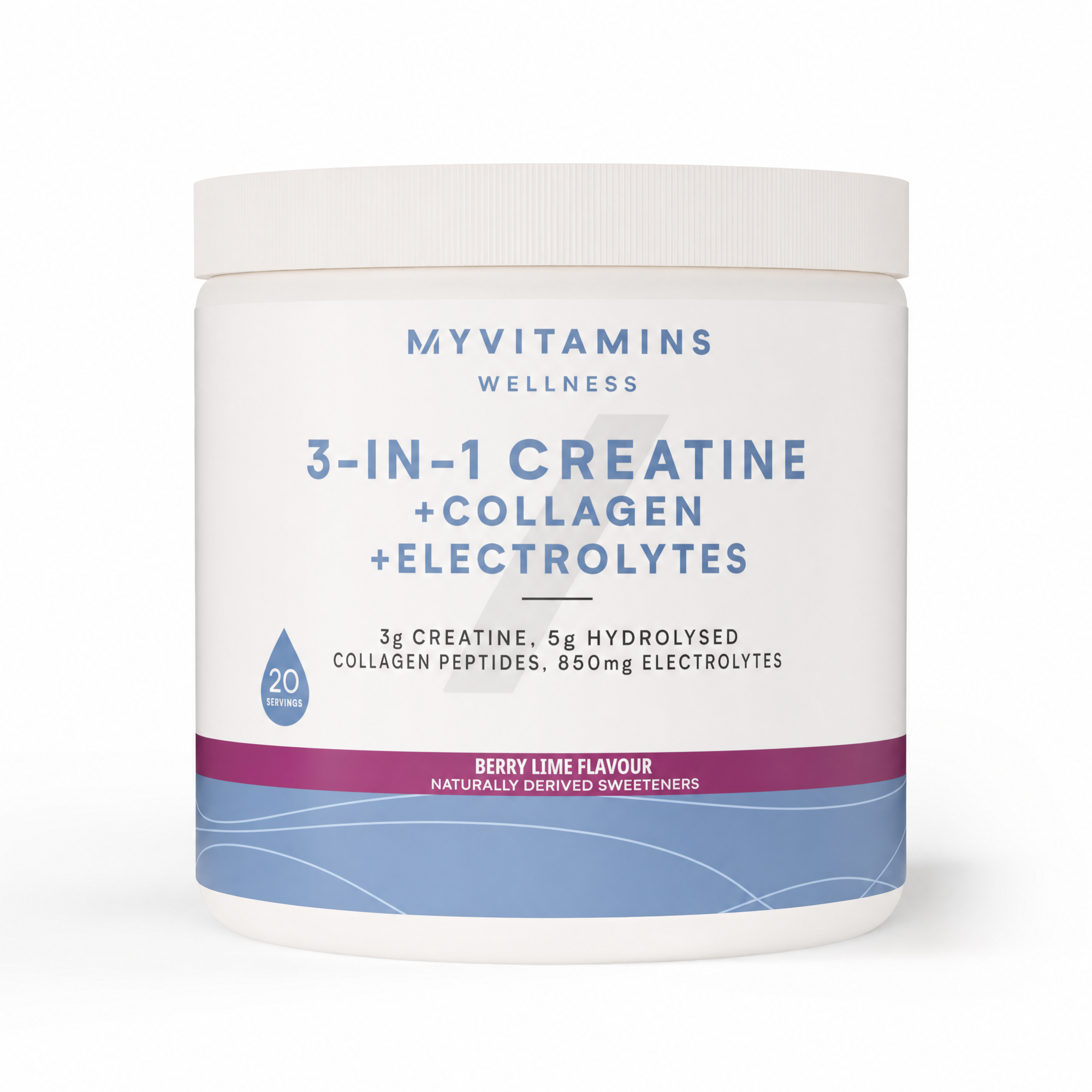 3-i-1 Kreatin + Kollagen + Elektrolytter - 237G - 20servings - Mixed Berry Lime Billede 1