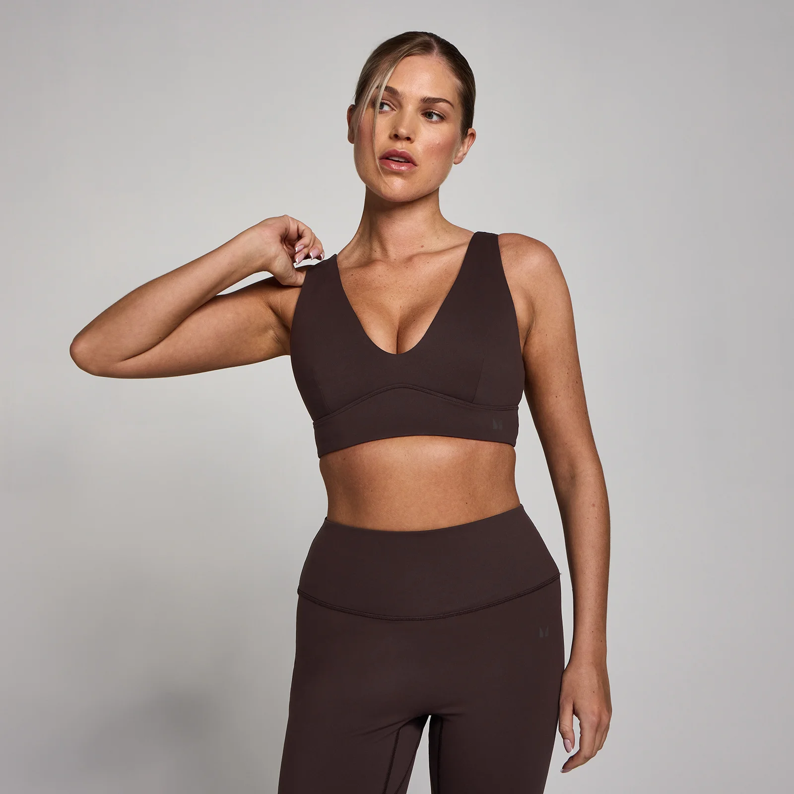 MP SculptForm V-hals langline sports-bh til kvinder - Kakao - XS Billede 1