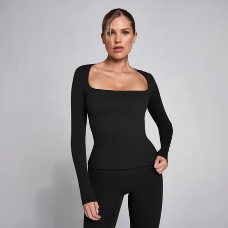 MP Women's SculptForm firkantet langærmet top - Sort