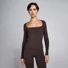 MP Women's SculptForm firkantet langærmet top - Kakao