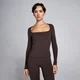 MP Women's SculptForm firkantet langærmet top - Kakao