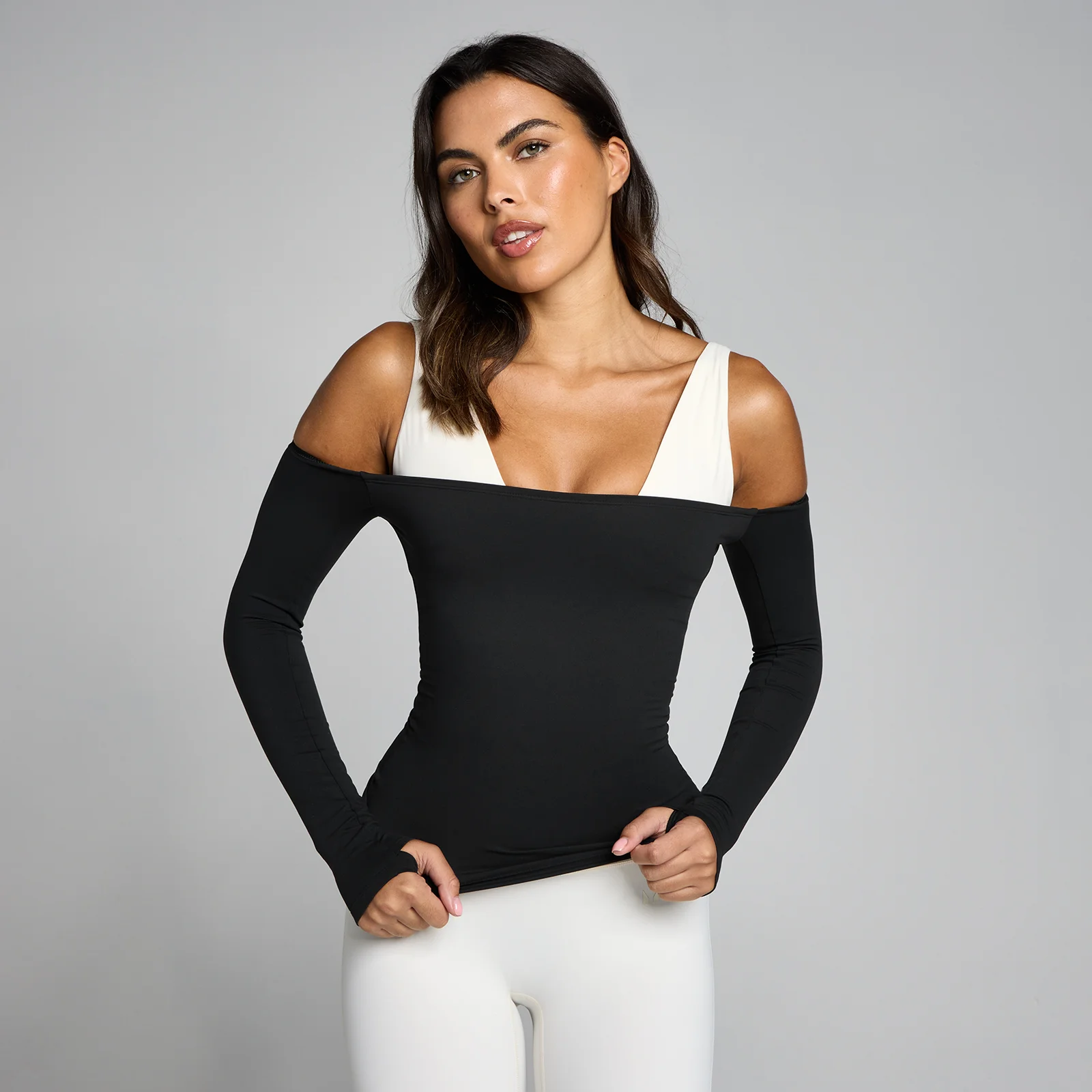MP Dame Tempo Off The Shoulder LS Top - Sort - S Billede 1