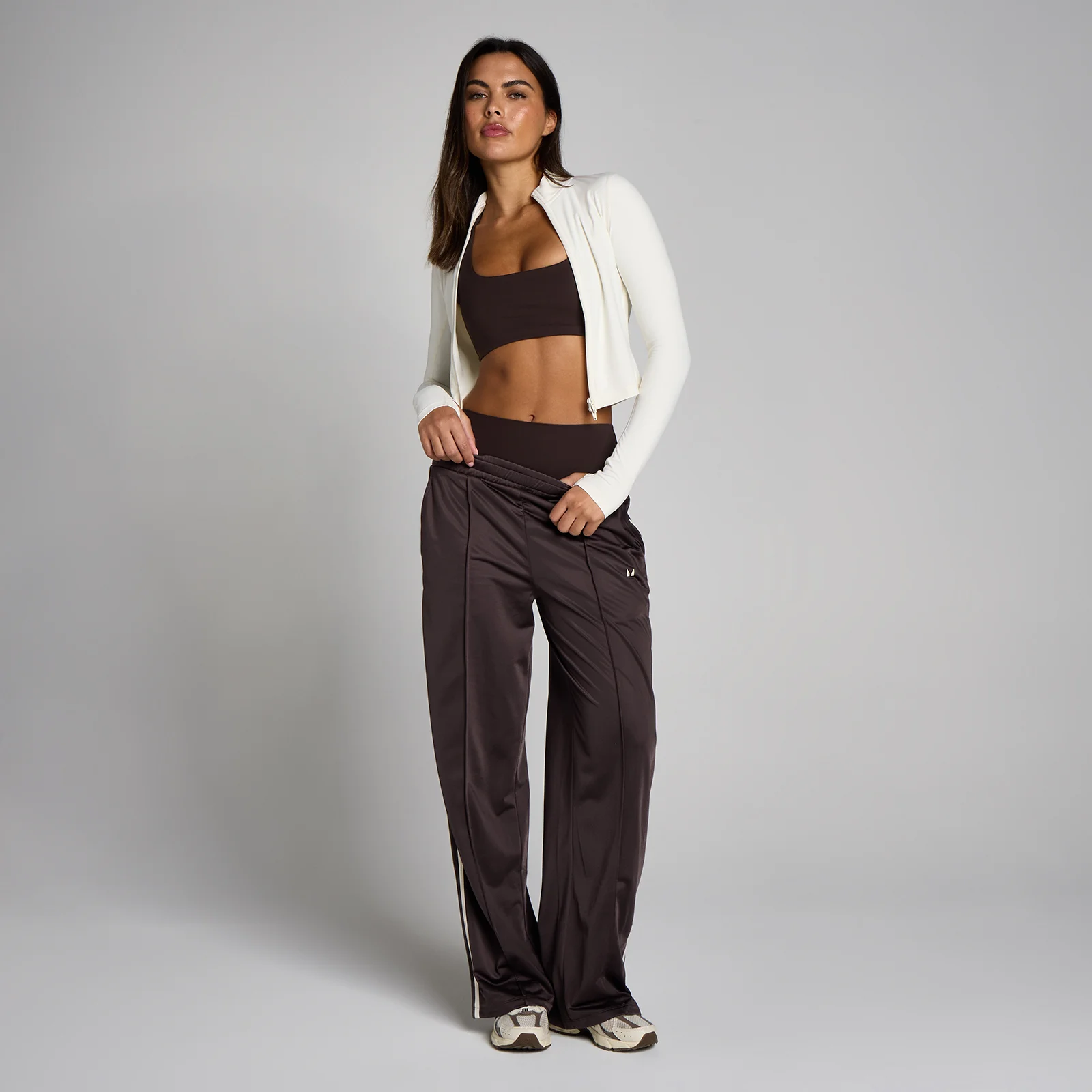 MP Women's Tricot Track joggingbukser med lige ben - Kakao/Vanilje - XS Billede 3