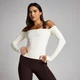 MP Dame Tempo Off The Shoulder LS Top - Vanilje