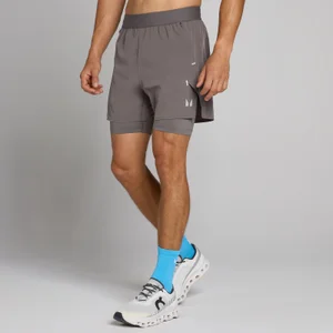 MP Hybrid Lightweight 2-i-1 shorts til mænd, 13 cm - Askegrå - Size XS
