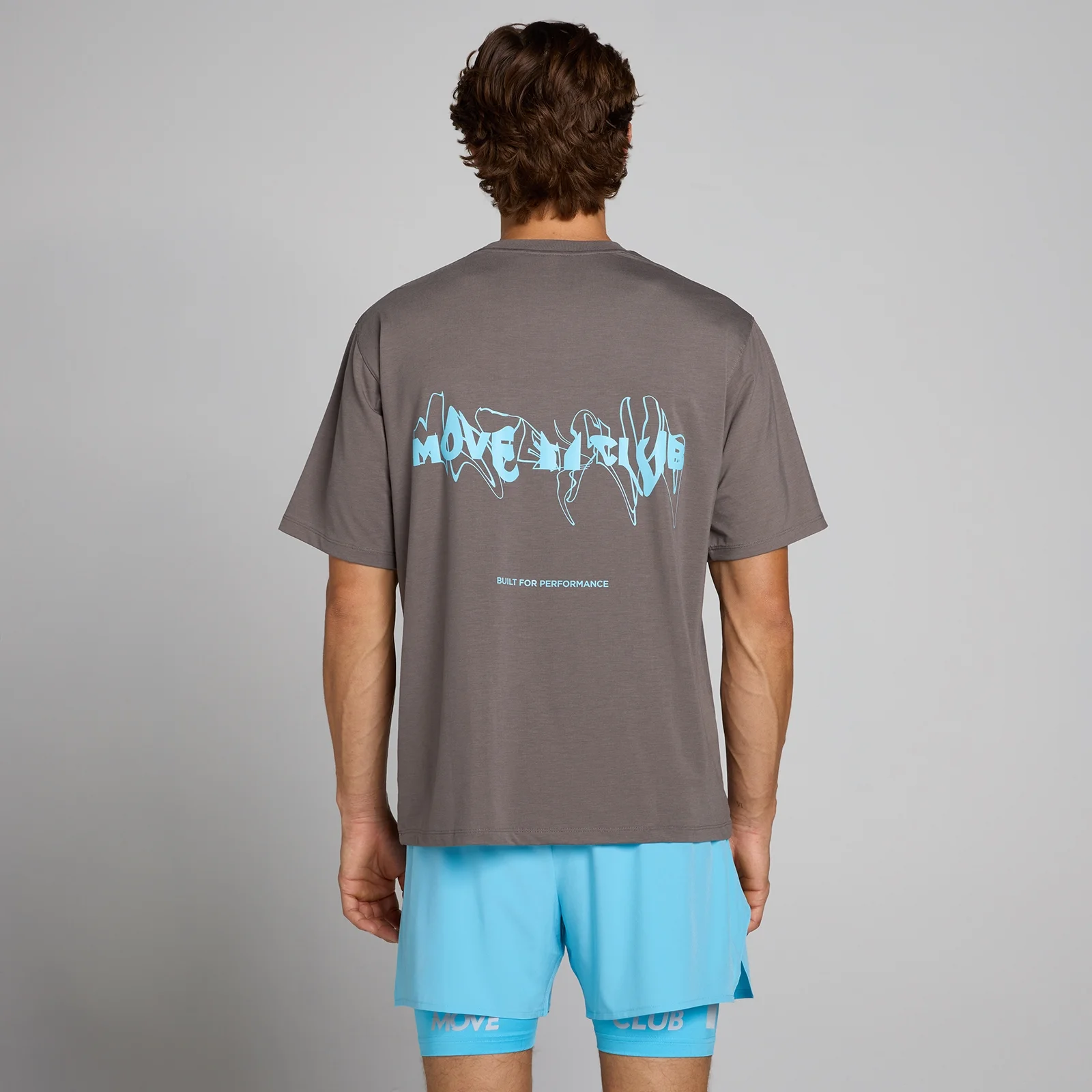 MP Hybrid oversized grafisk t-shirt til mænd - Askegrå - XS Billede 1