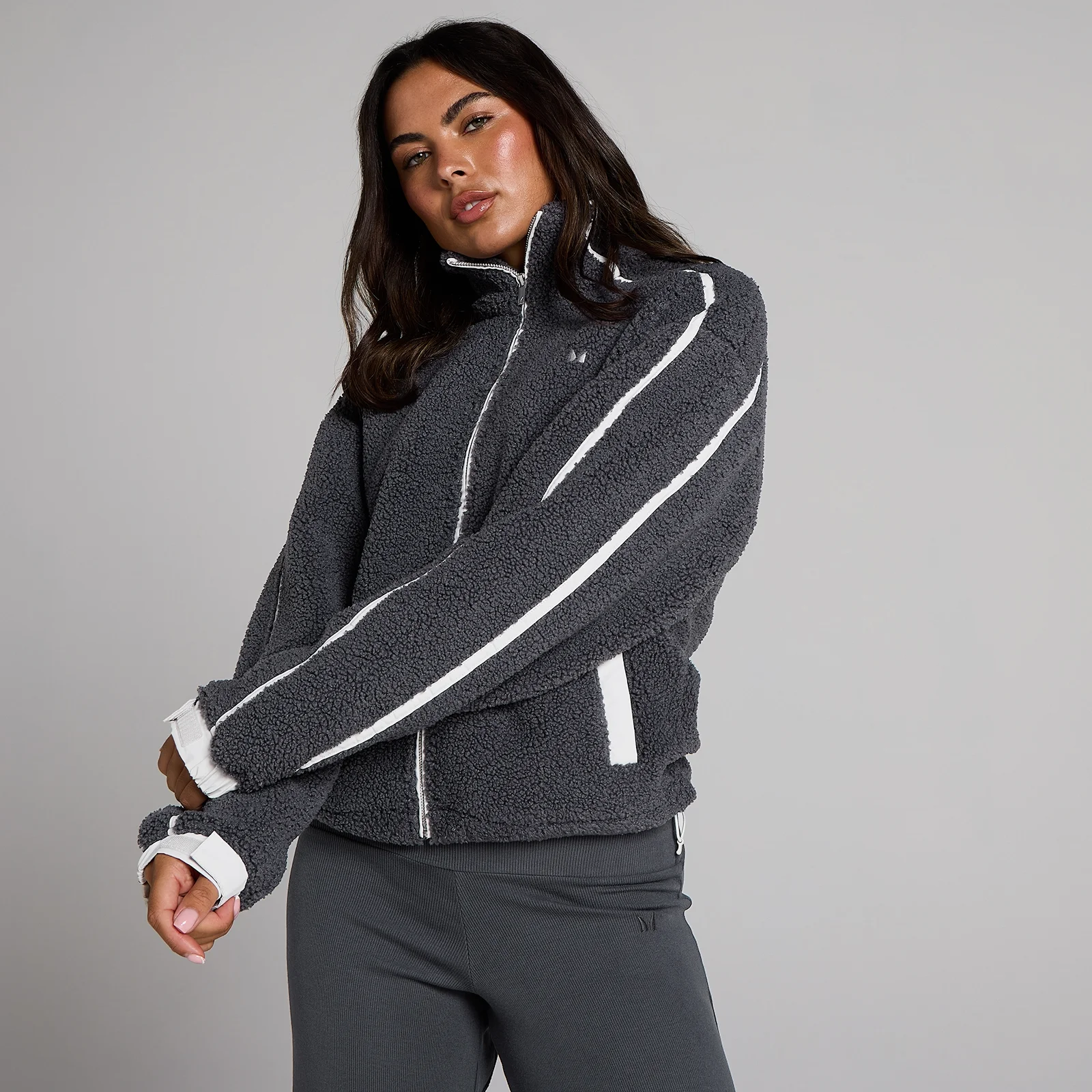 MP Women's Fleece Binding Zip Through Jacket - Robust Grey - XS Billede 1