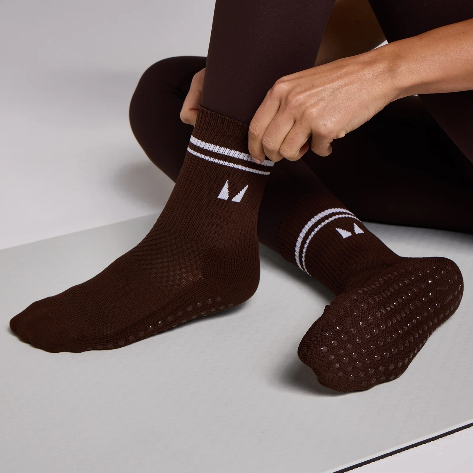 MP Pilates Socks (2 pack) - Cocoa/Pearl - UK 2-5 Billede 4