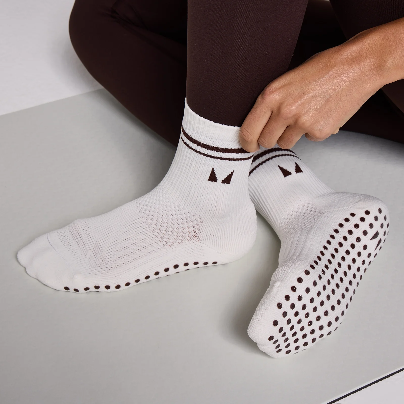 MP Pilates Socks (2 pack) - Cocoa/Pearl - UK 2-5 Billede 3