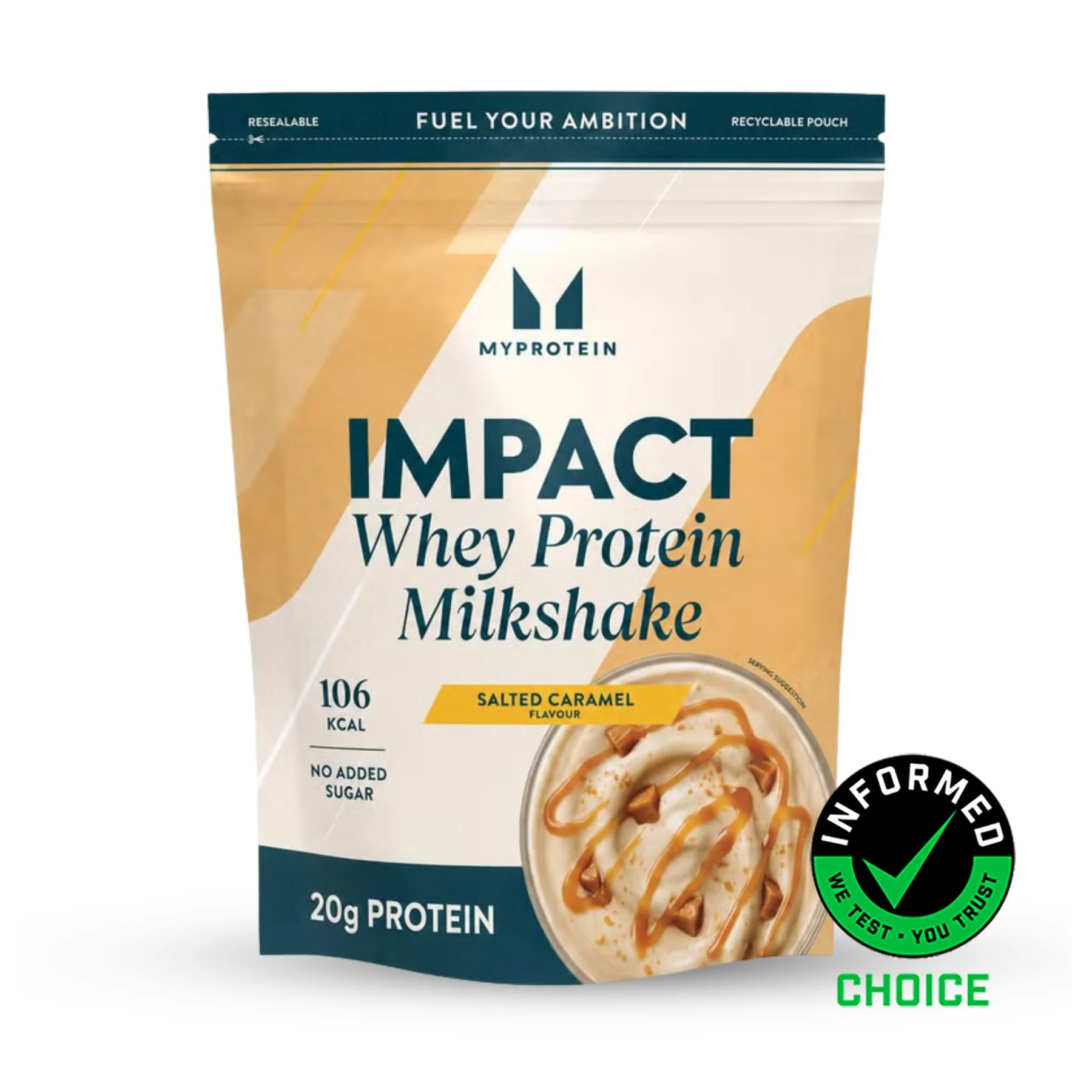 Impact Whey Protein Milkshake - 870G - 30servings - Salted Caramel Billede 1