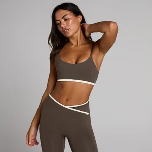 MP Tempo sports-bh til kvinder med kontrast - chokolade - Size XS