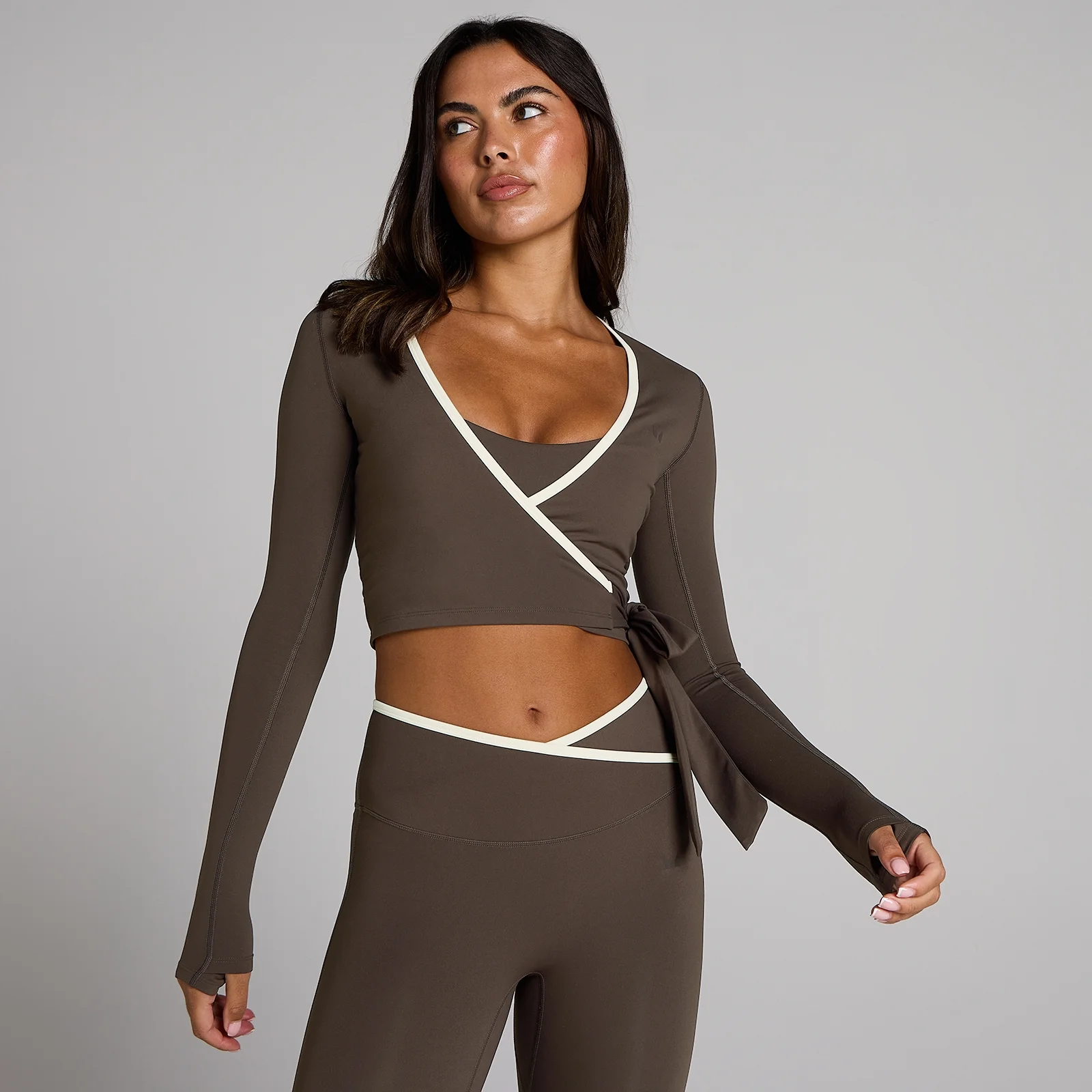 MP Women's Tempo Contrast wrap-top - Chokolade - M Billede 1