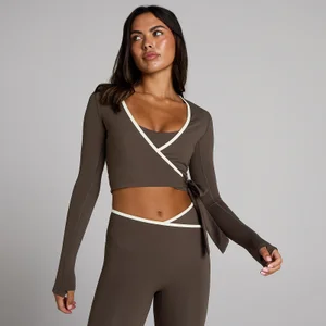 MP Women's Tempo Contrast wrap-top - Chokolade - Size M