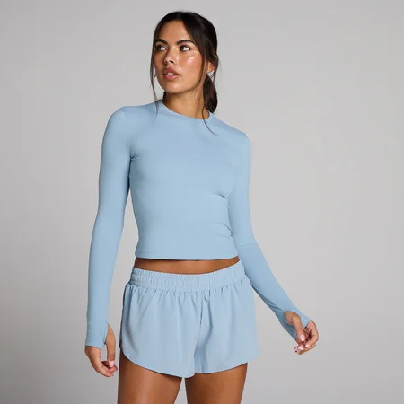 MP Women's Tempo langærmet top med tommelfingerhul - Denimblå
