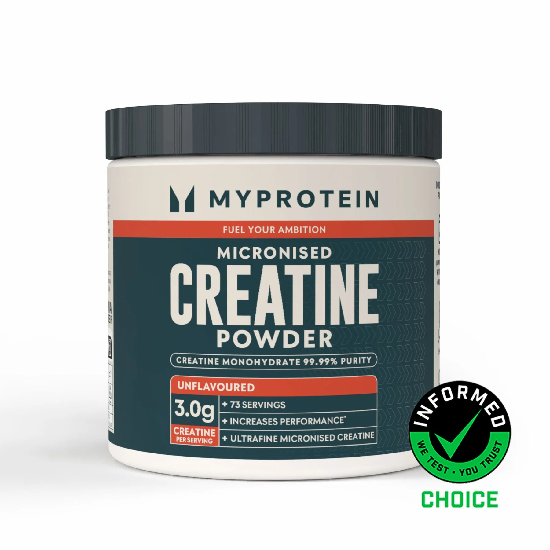 Mikroniseret Kreatin Pulver - 250g - 73servings - Uden smag Billede 1