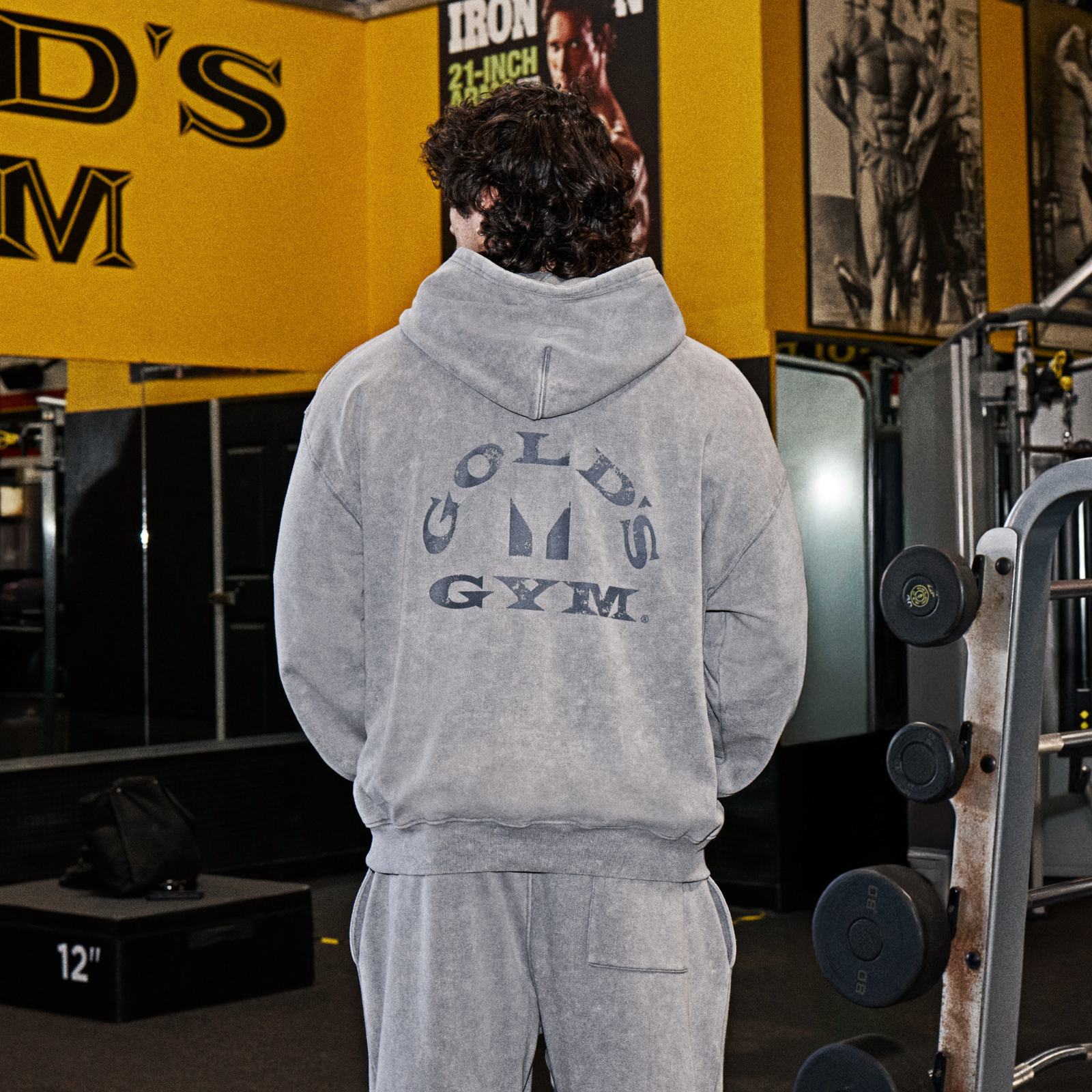 MP X Gold's Herre Washed Graphic Oversized Hættetrøje - Steel Blue - L Billede 2