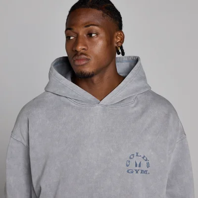 MP X Gold's Herre Washed Graphic Oversized Hættetrøje - Steel Blue - L Billede 6