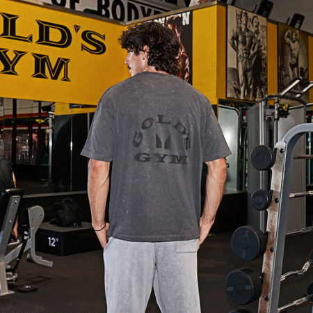 MP X Gold's Herre Washed Graphic Oversized T-shirt - Washed Coal