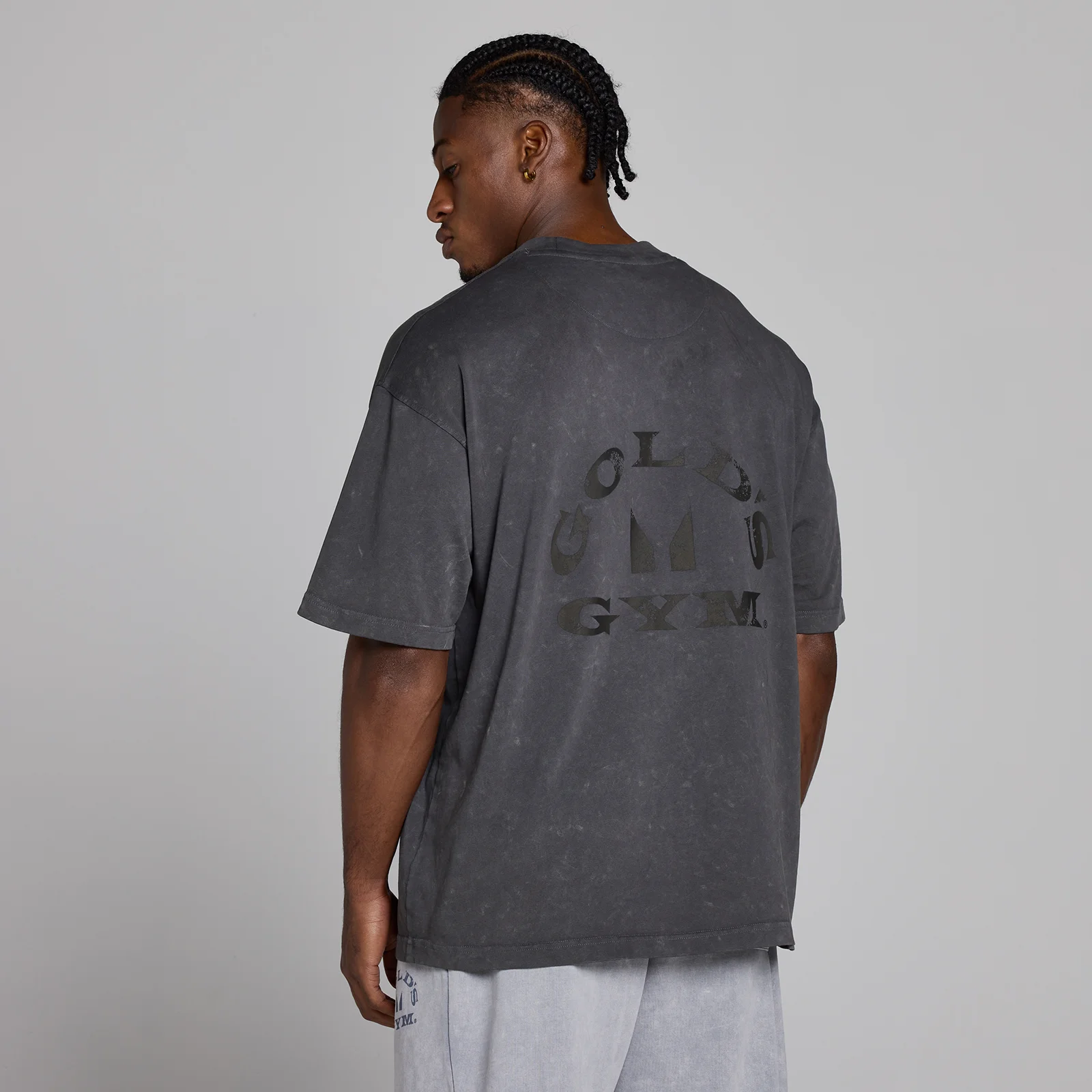 MP X Gold's Herre Washed Graphic Oversized T-shirt - Washed Coal - XS Billede 4