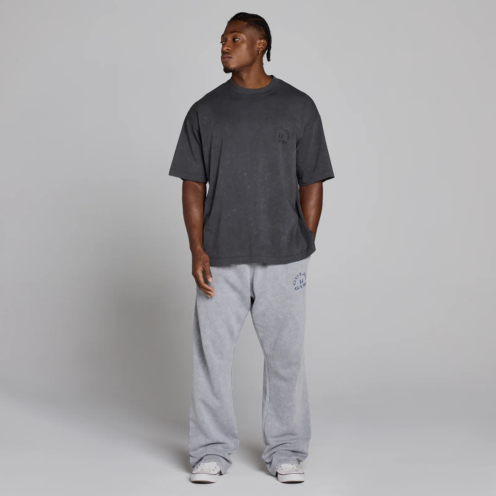 MP X Gold's Herre Washed Graphic Oversized T-shirt - Washed Coal - XS Billede 5