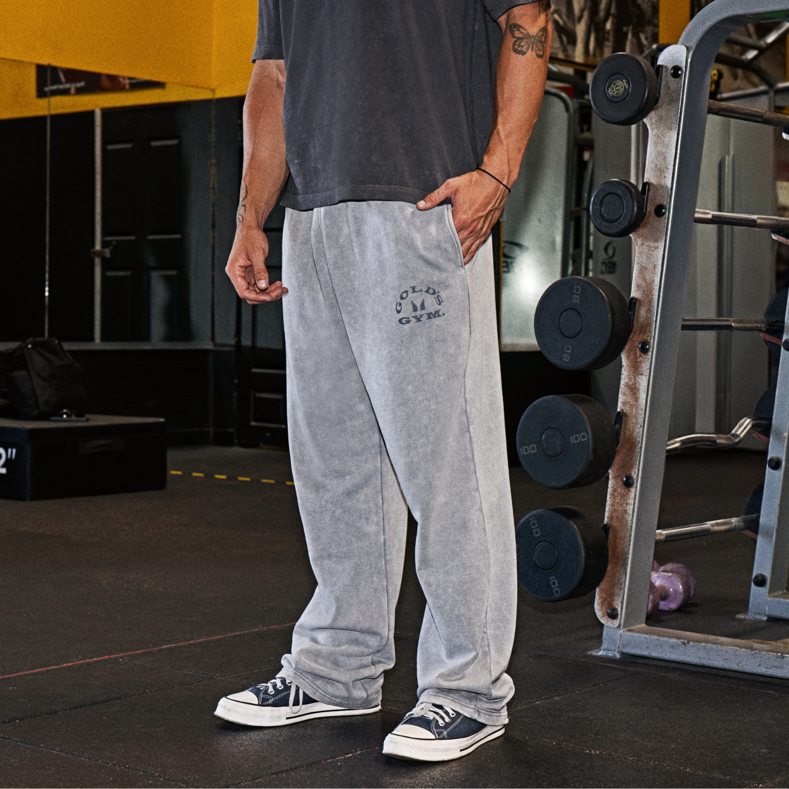 MP X Gold's Herre Washed Graphic Oversized Joggingbukser - Steel Blue - L Billede 1