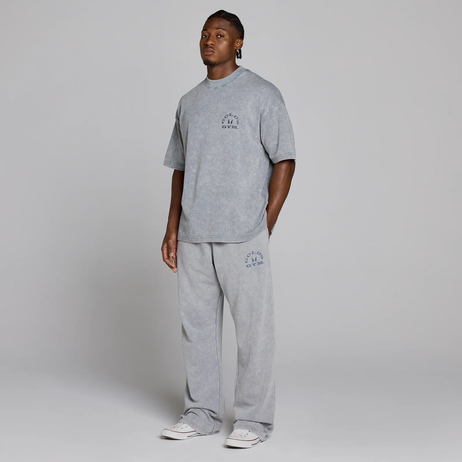 MP X Gold's Herre Washed Graphic Oversized Joggingbukser - Steel Blue - L Billede 5