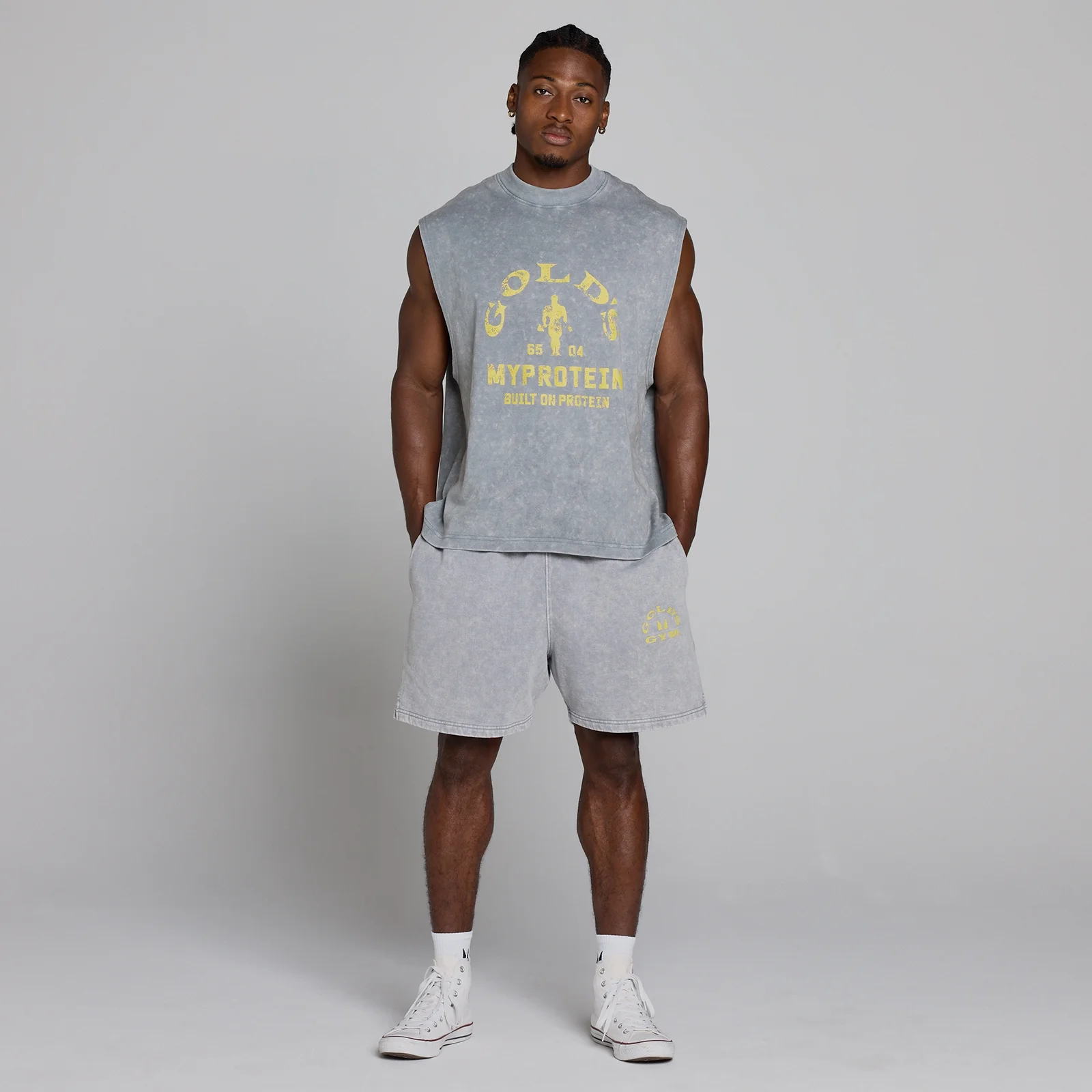 MP X Gold's Herre Washed Graphic Oversized Tank - Steel Blue - XL Billede 5