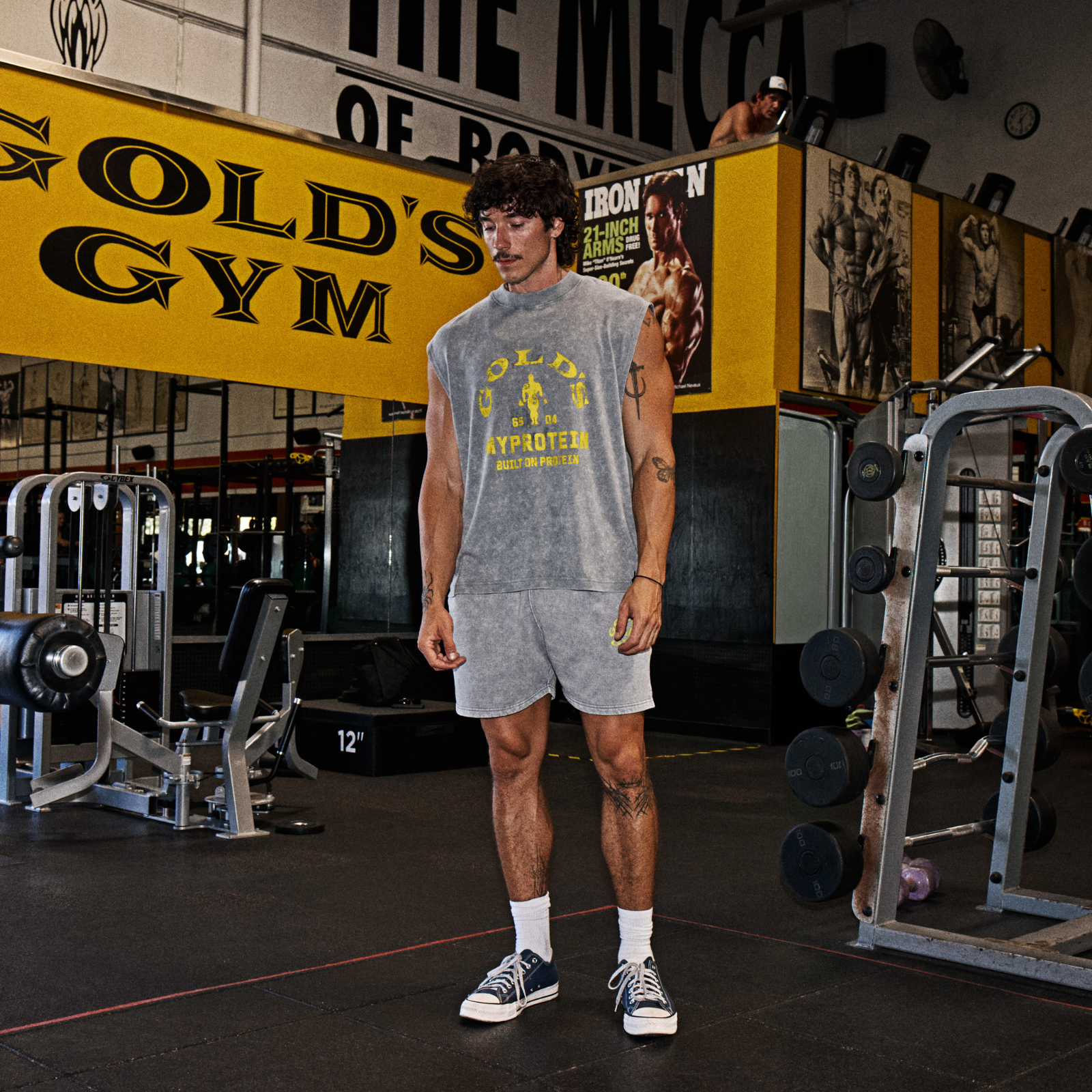MP X Gold's Herre Washed Graphic Oversized Tank - Steel Blue - XL Billede 2