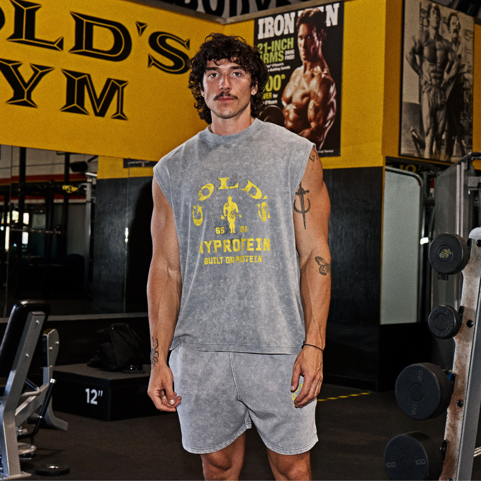 MP X Gold's Herre Washed Graphic Oversized Tank - Steel Blue - XL Billede 1