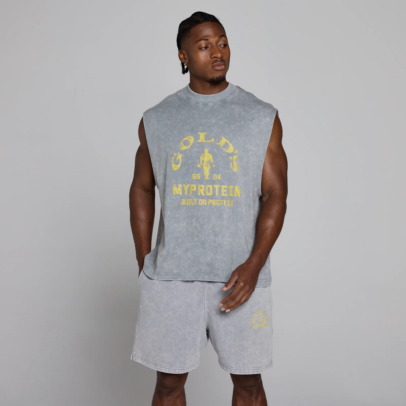 MP X Gold's Herre Washed Graphic Oversized Tank - Steel Blue - XL Billede 3