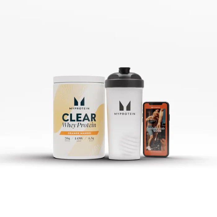Frugtig, frisk og helt unik: Clear-protein-bundlen i cranberry & hindbær – inklusive Myprotein-shaker.